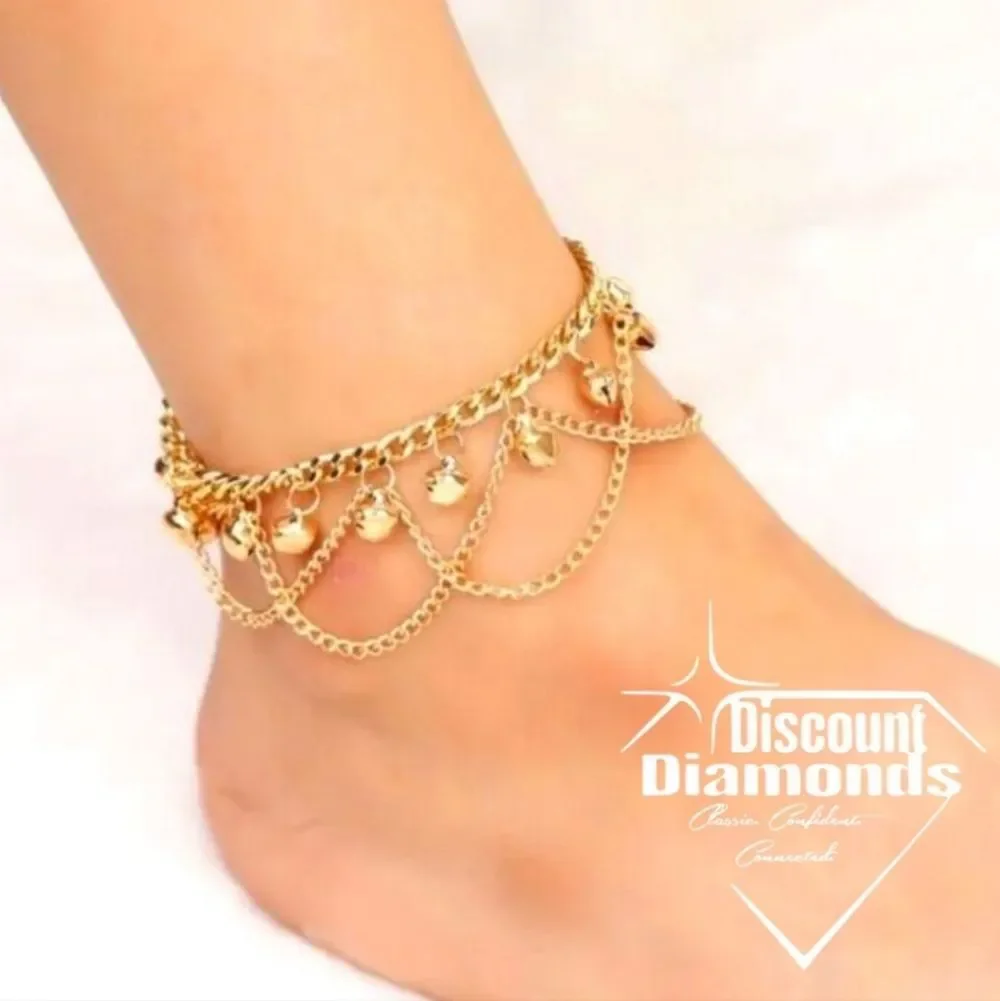 Anklet 18K Gold on 925 Silver Ankle Bracelet